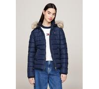 Tommy Jeans Damen Pufferjacke Basic Hooded Down Jacket mit Kapuze, Blau (Dark Night Navy), XL