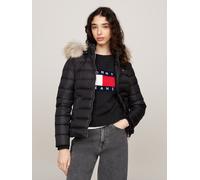 Steppjacke TOMMY JEANS "TJW BASIC HOODED DOWN JACKET EXT", Damen, Gr. XXL (44), schwarz, Web, Obermaterial: 100% Polyester. Futter: 100% Polyester. Wattierung: 70% Daunen, 30% Federn, unifarben, regul