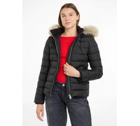 Steppjacke TOMMY JEANS "TJW BASIC HOODED DOWN JACKET EXT", Damen, Gr. XXL (44), schwarz, Web, Obermaterial: 100% Polyester. Futter: 100% Polyester. Wattierung: 70% Daunen, 30% Federn, unifarben, regul
