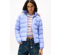 Steppjacke TOMMY JEANS "TJW BASIC HOODED DOWN JACKET EXT", Damen, Gr. XXXL(46), vintage iris, Web, Obermaterial: 100% Polyester. Futter: 100% Polyester. Wattierung: 70% Daunen, 30% Federn, unifarben,