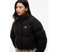 Steppjacke TOMMY JEANS "TJW CRP ALASKA PUFFER EXT", Damen, Gr. XS (34), schwarz, Web, Obermaterial: 100% Polyester. Futter: 100% Polyester. Füllung: 100% Daunen, unifarben, figurbetont extrakurz, eing