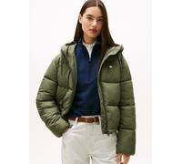 Tommy Jeans Regular Fit Steppjacke mit Kapuze in Khaki, Größe L