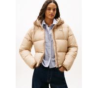 Steppjacke TOMMY JEANS "TJW HOODED PUFFER JACKET", Damen, Gr. M (38), beige (malted milk), Web, Obermaterial: 100% Nylon, unifarben, regular fit, Jacken Steppjacke (97076005-M) malted milk