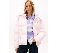 Steppjacke TOMMY JEANS "TJW OVS HOODED FLAG PUFFER EXT", Damen, Gr. L (40), light pink, Steppware, Obermaterial: 100% Nylon, unifarben, regular fit, Bündchen, Jacken Steppjacke (71422035-L) light pink