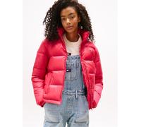 Steppjacke TOMMY JEANS "TJW PCKBL HOOD ESS PUFFER EXT", Damen, Gr. L (40), vintage cerise, Web, Obermaterial: 100% Nylon, leicht glänzend, unifarben, regular fit, Jacken Steppjacke (55245335-L)