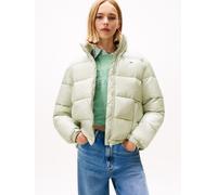 Steppjacke TOMMY JEANS "TJW PCKBL HOOD ESS PUFFER EXT", Damen, Gr. XXXL(46), grün (misty sage), Web, Obermaterial: 100% Nylon, leicht glänzend, unifarben, regular fit, Jacken Steppjacke (33505245-XXXL
