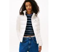 Steppjacke TOMMY JEANS "TJW SLIM ZIP PRINT DOWN JACKET", Damen, Gr. S (36), beige (ecru), Web, Obermaterial: 100% Nylon, slim fit, elastischer Bund, Jacken Steppjacke (68378556-S) ecru