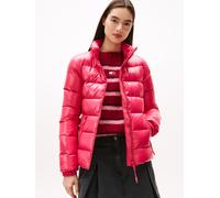 Steppjacke TOMMY JEANS "TJW SLIM ZIP PRINT DOWN JACKET", Damen, Gr. XS (34), pink (vintage cerise), Web, Obermaterial: 100% Nylon, slim fit, elastischer Bund, Jacken Steppjacke (66373831-XS) vintage c