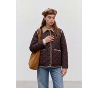 Steppjacke VERO MODA "VMEMILY SHORT JACKET BOO", Damen, Gr. XS, braun (chocolate torte detail:silber mink collar), Web, Obermaterial: 100% Polyester, unifarben mit Farbeinsatz, normal, Jacken Steppjac