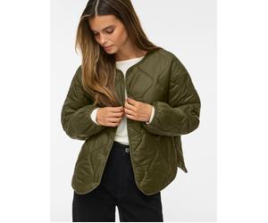 Steppjacke VILA "VIDUNE LIGHT JACKET - NOOS", Damen, Gr. 36, grün (forest night), Steppware, Obermaterial: 100% Polyamid, unifarben, regular fit normal, Rundhals, Jacken Steppjacke, Kunstfaser (859577