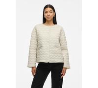 Steppjacke VILA "VISILLA L/S QUILTED JACKET", Damen, Gr. 38, beige (birch), Web, Obermaterial: 100% Polyamid, unifarben, modisch, regular fit normal, Rundhals, Langarm, Jacken (58864542-38) birch