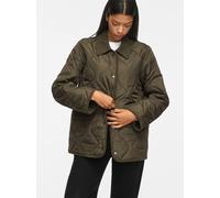 Steppjacke VILA "VITATE L/S QUILT DETAIL JACKET - NOOS", Damen, Gr. 36, grün (forest night detail:tone in tone), Web;Cord;Steppware, Obermaterial: 100% Polyester, unifarben, hüftlang, Jacken Steppjack
