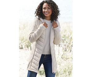 Steppjacke VIVANCE, Damen, Gr. 36, beige, Fleece, Steppware, Obermaterial: 100% Polyester. Futter: 100% Polyester. Füllung: 100% Polyester, Jacken Steppjacke, mit Strickfleece-Ärmeln (49277616-36) bei