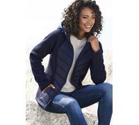 Steppjacke VIVANCE, Damen, Gr. 36, blau (navy), Fleece, Obermaterial: 100% Polyester. Futter: 100% Polyester. Füllung: 100% Polyester, Jacken Steppjacke, mit Strickfleece-Ärmeln (61332759-36) navy