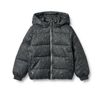 Steppjacke WHEAT "Puffer Jacket Cammoe", Mädchen, Gr. 104, schwarz (schwarz sea stars), Web, Obermaterial: 100% Polyester, bedruckt, normal, Rippbündchen, Jacken Steppjacke, wasserdicht, atmungsaktiv 