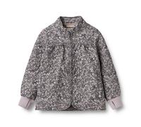 Steppjacke WHEAT "Thermo Jacket Tilde", Mädchen, Gr. 122, schwarz (schwarz sea flowers), Web, Obermaterial: 100% Polyester, geblümt, A-Linie normal, Rippbündchen mit Daumenlöchern, Jacken Steppjacke, 