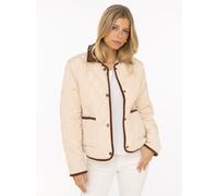Steppjacke ZWILLINGSHERZ "Classic", Damen, Gr. M, beige (hellbeige), Steppware, Obermaterial: 100% Polyester, kontrastfarbene Details, unifarben, hüftbedeckend, ohne Ausschnitt, eingefasste Kante, Jac