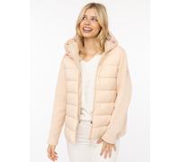 Steppjacke ZWILLINGSHERZ "„Good Vibes“", Damen, Gr. XXL, beige (hellbeige), Obermaterial: 100% Polyester, Jacken Steppjacke, gesteppte Partien vorne und hinten, seitliche Einsätze elastisch (30584335-