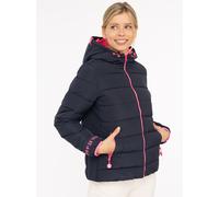 Steppjacke ZWILLINGSHERZ "Moin Moin", Damen, Gr. XL, blau (marine), Steppware, Obermaterial: 100% Polyester, bequem hüftbedeckend, ohne Ausschnitt, Jacken Steppjacke, Kapuze, wärmend, Kontrastnähte (4