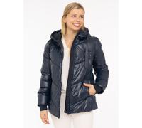 Steppjacke ZWILLINGSHERZ "Zwillingsherz", Damen, Gr. S, blau (metallic marine), Steppware, Obermaterial: 100% Polyester, bequem, Jacken Steppjacke, glänzend, Kapuze, Herzchen-Prägung am Rücken (437258