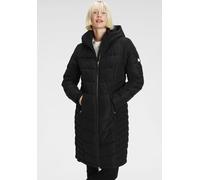 Steppmantel ALPENBLITZ "Konstanz", Damen, Gr. 38, schwarz, Web, Obermaterial: 100% Polyester. Futter: 100% Polyester. Kapuzenfutter: 100% Polyester. Wattierung: 100% Polyester, kontrastfarbene Details