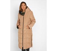 Steppmantel BONPRIX, Damen, Gr. 38, schwarz (schwarz, cappuccino), Steppware, Obermaterial: 100% Polyester. Füllung: 100% Polyester. Ärmelfutter: 100% Polyester, unifarben, loose fit kniebedeckend, ge