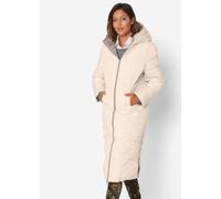 Steppmantel BONPRIX, Damen, Gr. 52, braun (taupe, elfenbein), Steppware, Obermaterial: 100% Polyester. Füllung: 100% Polyester. Ärmelfutter: 100% Polyester, loose fit kniebedeckend, gerader Abschluss,
