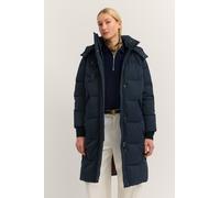 Steppmantel BUGATTI "Regular Fit", Damen, Gr. 40, 390, marine, 100% Polyester, unifarben, casual, regular fit, Langarm gerader Abschluss, Mäntel, mit abtrennbarer Kapuze & Stehkragen (27598661-40) 390