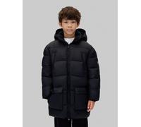 Steppmantel CALVIN KLEIN "CK ESSENTIAL PARKA PUFFER", Jungen, Gr. 4 (104), schwarz (pvh schwarz), Web, Obermaterial: 100% Baumwolle, unifarben, regular fit ca. Mitte Oberschenkel, Rundhals, eingesetzt