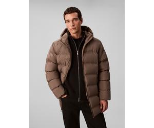 Steppmantel CALVIN KLEIN "LS BONDED CHNNLD LONG HOODED PUF", Herren, Gr. XXL, grün (bungee cord), Web, Obermaterial: 100% Polyester, unifarben, regular fit ca. Mitte Oberschenkel, Rundhals, eingesetzt