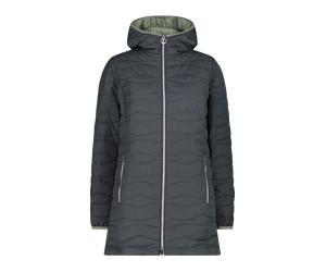 Steppmantel CMP "WOMAN PARKA FIX HOOD", Damen, Gr. 36, grau (jungle), Obermaterial: 100% Polyester. Futter: 100% Polyester. Wattierung: 100% Polyester, Mäntel Steppmantel, mit Kapuze, aus Polyester (5
