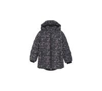 Steppmantel COLOR KIDS "Steppjacke COJacket - Quilt - Long - AOP", Mädchen, Gr. 152, schwarz (phantom), Obermaterial: 100% Polyester PES., Jacken Steppmantel (73510801-152) phantom