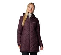 Steppmantel COLUMBIA "HEAVENLY LONG HOODED JACKET", Damen, Gr. XS (32), rot (moonvista), Steppware, Obermaterial: 100% Polyester, unifarben, lässig geschnitten, hoch geschlossener Ausschnitt, eingeset