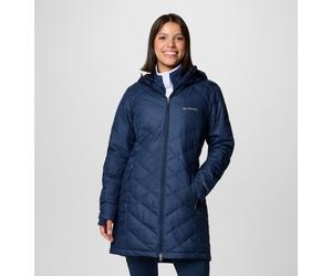 Steppmantel COLUMBIA "Heavenly Long Hooded Jacket", Damen, Gr. XS, blau (collegiate navy), Steppware, Obermaterial: 100% Polyester. Wattierung: 100% Polyester, lässig geschnitten Po-bedeckend, hoch ge
