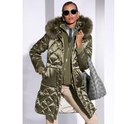 Steppmantel CREATION L, Damen, Gr. 36, grün (khaki), 100% Polyamid, Wattierung:100% Polyester, unifarben, unifarben mit Farbeinsatz, unifarben mit Farbeinsätzen, Mäntel Steppmantel (57119063-36) khaki