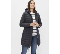 Steppmantel FUCHS SCHMITT "Steppkurzmantel", Damen, Gr. 36, blau (marine), Web, Obermaterial: 100% Polyester, clean, unifarben, regular fit lang, Rundhals, eingesetzt gerader Abschluss, Mäntel Steppma