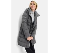 Steppmantel FUCHS SCHMITT "Steppkurzmantel", Damen, Gr. 42, grau (anthrazit), Web, Obermaterial: 100% Polyester, clean, unifarben, regular fit lang, Rundhals, eingesetzt gerader Abschluss, Mäntel Step