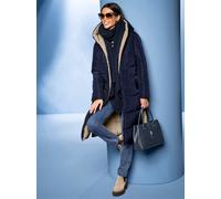 Steppmantel HEINE, Damen, Gr. 34, blau (marine, beige), 100% Polyester, Wattierung:100% Polyester, unifarben, unifarben mit Farbeinsatz, unifarben mit Farbeinsätzen, Mäntel Steppmantel (63536411-34) m