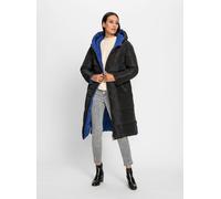 Steppmantel HEINE, Damen, Gr. 42, bunt (schwarz, royalblau), 100% Polyester, Wattierung:100% Polyester, unifarben, unifarben mit Farbeinsatz, unifarben mit Farbeinsätzen, Mäntel Steppmantel (42048347-