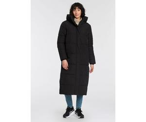 Steppmantel ICEPEAK "ADDIA", Damen, Gr. 42, schwarz (schwarz1), Steppware, Obermaterial: 100% Polyester. Futter: 100% Polyester. Wattierung: 100% Polyester, Basic knielang, abgerundeter Saum mit Winds