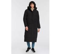 Steppmantel ICEPEAK "ADDIA", Damen, Gr. 44, schwarz (schwarz1), Steppware, Obermaterial: 100% Polyester. Futter: 100% Polyester. Wattierung: 100% Polyester, Basic knielang, abgerundeter Saum mit Winds