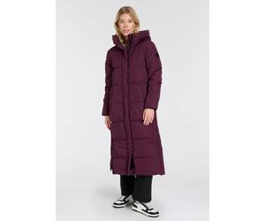 Steppmantel ICEPEAK "ADDIA", Mädchen, Gr. 40, lila (plum), Steppware, Obermaterial: 100% Polyester. Futter: 100% Polyester. Wattierung: 100% Polyester, Basic knielang, abgerundeter Saum mit Windstoppe