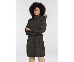 Steppmantel ICEPEAK "PAIVA", Damen, Gr. 36, braun (dunkelbraun), Obermaterial: 100% Polyester. Futter: 100% Polyester. Wattierung: 100% Polyester, figurumspielend kniefrei, Mäntel Steppmantel, Wärmend
