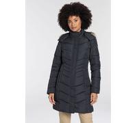 Steppmantel ICEPEAK "PAIVA", Damen, Gr. 46, blau (marine), Obermaterial: 100% Polyester. Futter: 100% Polyester. Wattierung: 100% Polyester, figurumspielend kniefrei, Mäntel Steppmantel, Wärmend & was