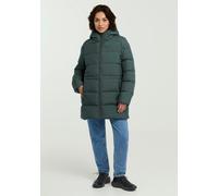 Steppmantel JACK WOLFSKIN "FROZEN PALACE LONG JKT W RDS", Damen, Gr. M, grün (sago palm), Obermaterial: 100% Polyester. Futter: 100% Polyester, hüftbedeckend, Mäntel Steppmantel, mit Kapuze, wärmeisol