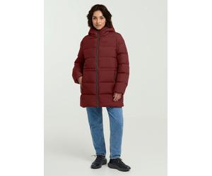 Steppmantel JACK WOLFSKIN "FROZEN PALACE LONG JKT W RDS", Damen, Gr. XS, rot (merlot), Obermaterial: 100% Polyester. Futter: 100% Polyester, hüftbedeckend, Mäntel Steppmantel, mit Kapuze, wärmeisolier