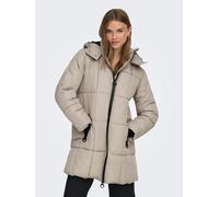 Steppmantel JDY "JDYDAISY LIFE LONG PADDED JKT. OTW NOOS", Damen, Gr. L, beige (simply taupe detail:schwarz contrast), Web, Obermaterial: 100% Polyester, unifarben mit Farbeinsatz, ca. Mitte Oberschen