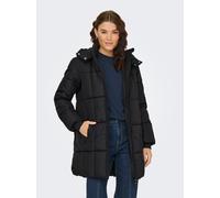 Steppmantel JDY "JDYDAISY LIFE LONG PADDED JKT. OTW NOOS", Damen, Gr. L, schwarz (schwarz detail:schwarz contrast), Web, Obermaterial: 100% Polyester, unifarben mit Farbeinsatz, ca. Mitte Oberschenkel