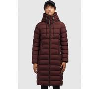 Steppmantel KHUJO "AETHE", Damen, Gr. S (36), rot (raisin wine), Steppware, Obermaterial: 100% Polyester. Futter: 100% Polyester. Wattierung: 100% Polyester, unifarben, knielang, Mäntel Steppmantel, T