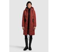 Steppmantel KHUJO "ARIBAY4 LIGHT", Damen, Gr. S, rot (dunkelrot), 100% Polyester, unifarben, regular fit ca. Mitte Oberschenkel, eingesetzt elastischer Bund, Mäntel Steppmantel (92642524-S) dunkelrot